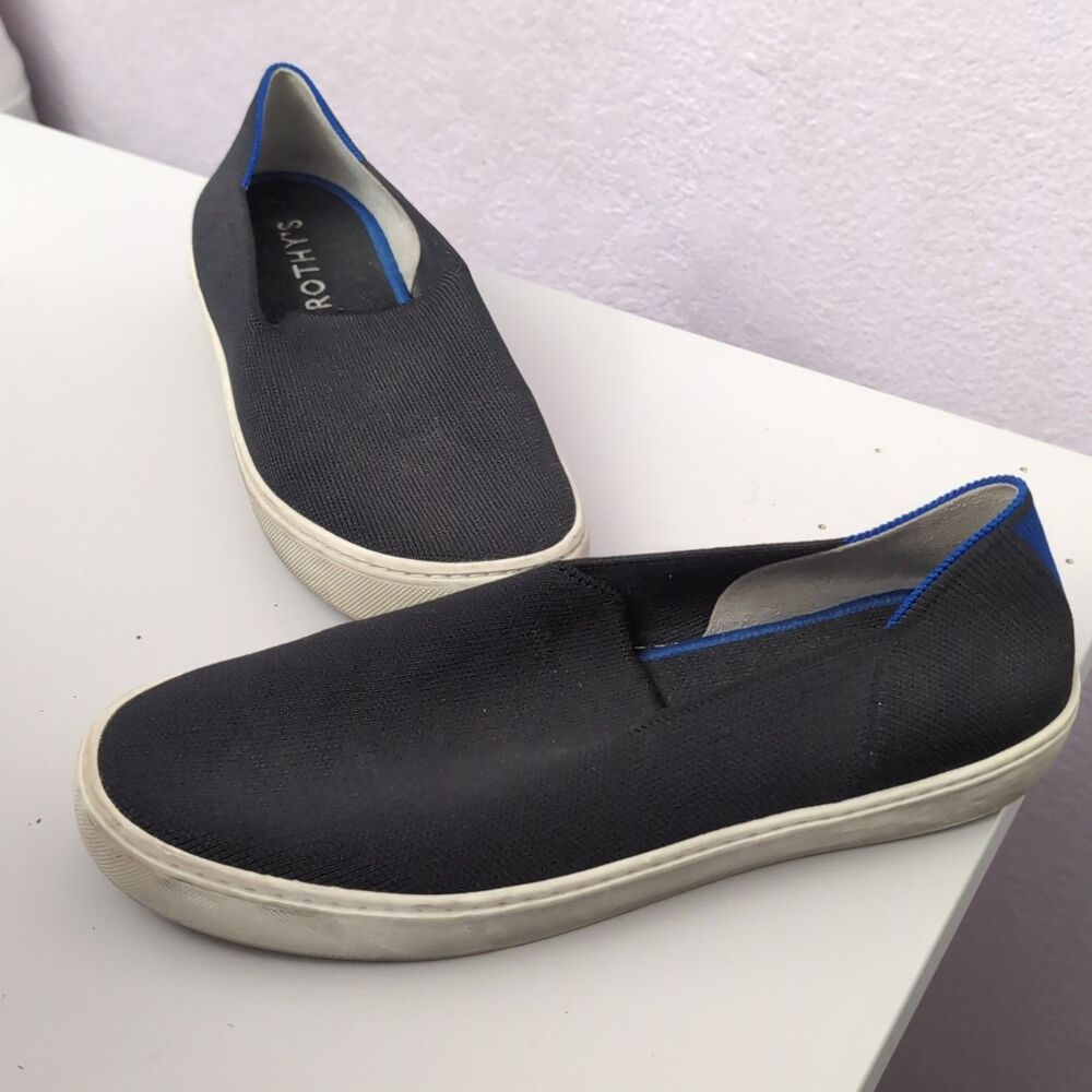 Rothy’s The Original Slip On Comfort Sneaker Black Women’s Size 9.5